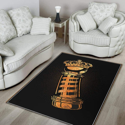 Barber Rug Gold King Barber Pole Black Full Size Area Rug for Living Dinning Room Bedroom Kitchen, Nursery Rug Floor Carpet Yoga Mat