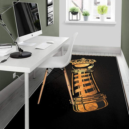Barber Rug Gold King Barber Pole Black Full Size Area Rug for Living Dinning Room Bedroom Kitchen, Nursery Rug Floor Carpet Yoga Mat