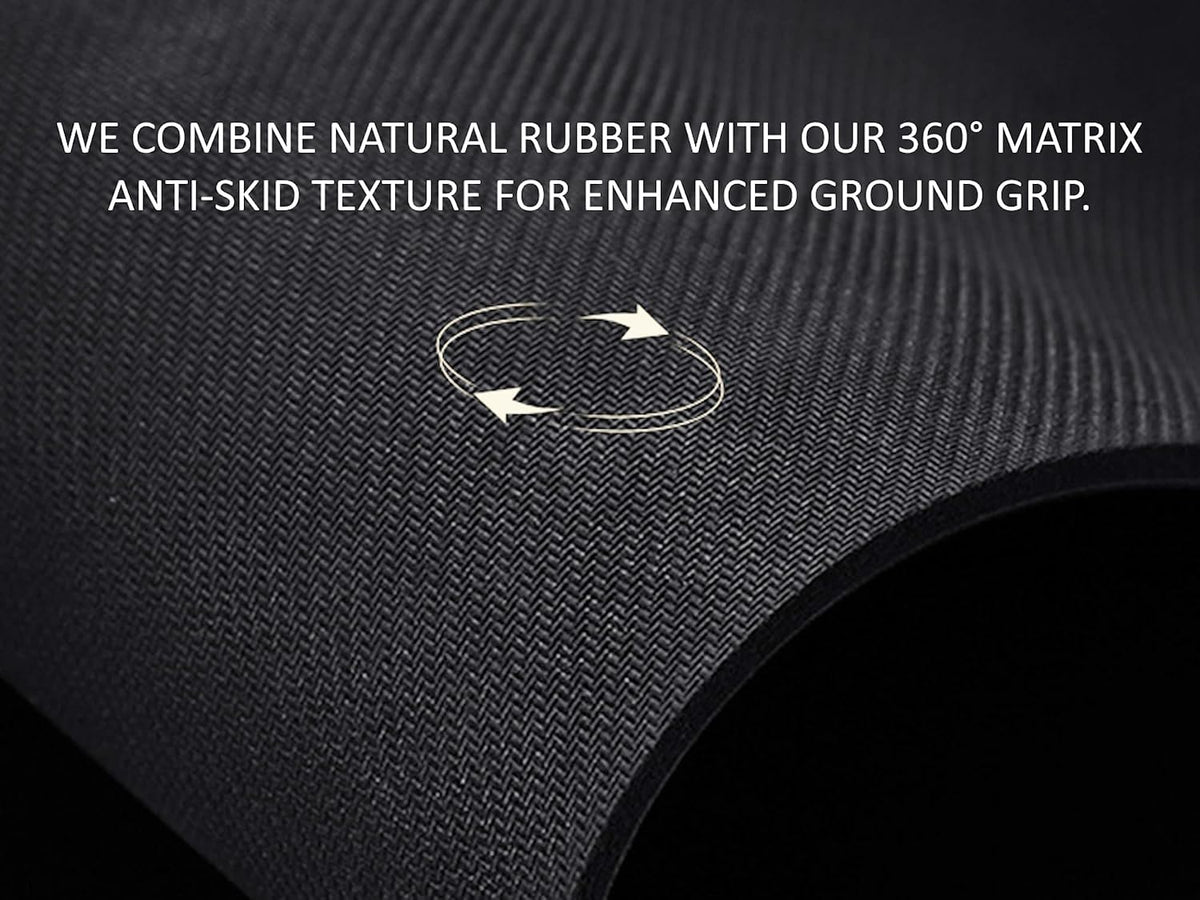 Premium Yoga Mat - 5mm Thick, Extra Wide & Long, Non-Slip Natural Rubber Base & PU Top, Anti-Tear, Ideal for Yoga, Pilates, and Fitness.
