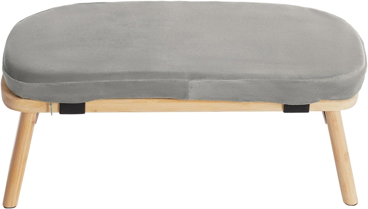 Meditation Prayer Bench, Portable Foldable & 5° Ergonomic Tilt Kneeling Meditation Yoga Stool with Cushion & Carry Bag for Home/Studio/Gym, Bamboo & Velvet Kneeling Stools (Coffee)