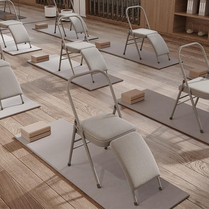 Transform Your Yoga Practice Reinforced Folding Yoga Chair - Perfect for Backbends, Restorative Poses, and More,White Without Cushion