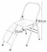 Transform Your Yoga Practice Reinforced Folding Yoga Chair - Perfect for Backbends, Restorative Poses, and More,White Without Cushion