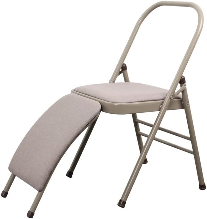 Transform Your Yoga Practice Reinforced Folding Yoga Chair - Perfect for Backbends, Restorative Poses, and More,White Without Cushion