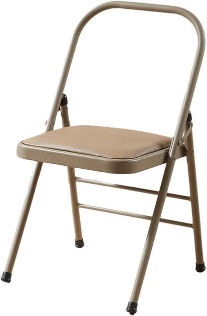 Transform Your Yoga Practice Reinforced Folding Yoga Chair - Perfect for Backbends, Restorative Poses, and More,White Without Cushion