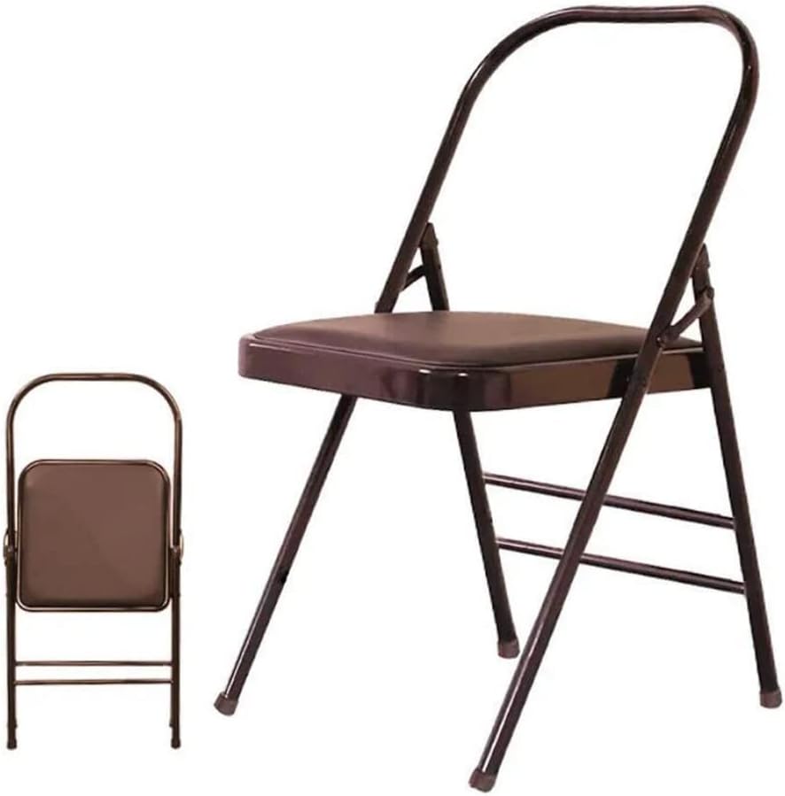 Transform Your Yoga Practice Reinforced Folding Yoga Chair - Perfect for Backbends, Restorative Poses, and More,White Without Cushion