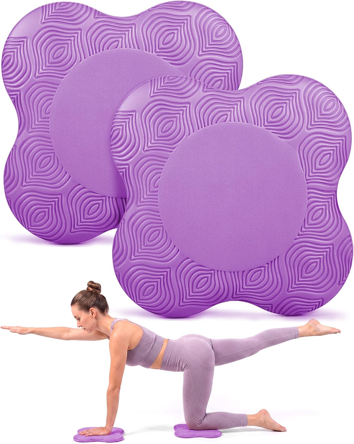 2-4 Pack Yoga Knee Pads, TPE Cushion for Pilates Exercise