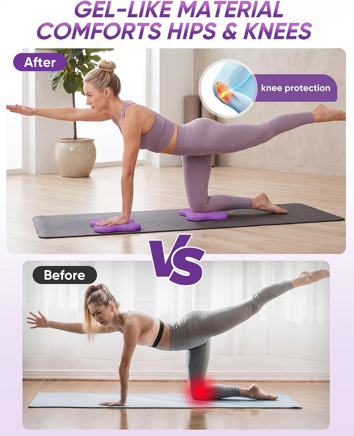 2-4 Pack Yoga Knee Pads, TPE Cushion for Pilates Exercise