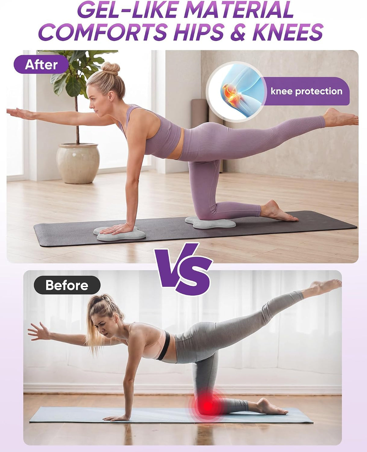 2-4 Pack Yoga Knee Pads, TPE Cushion for Pilates Exercise