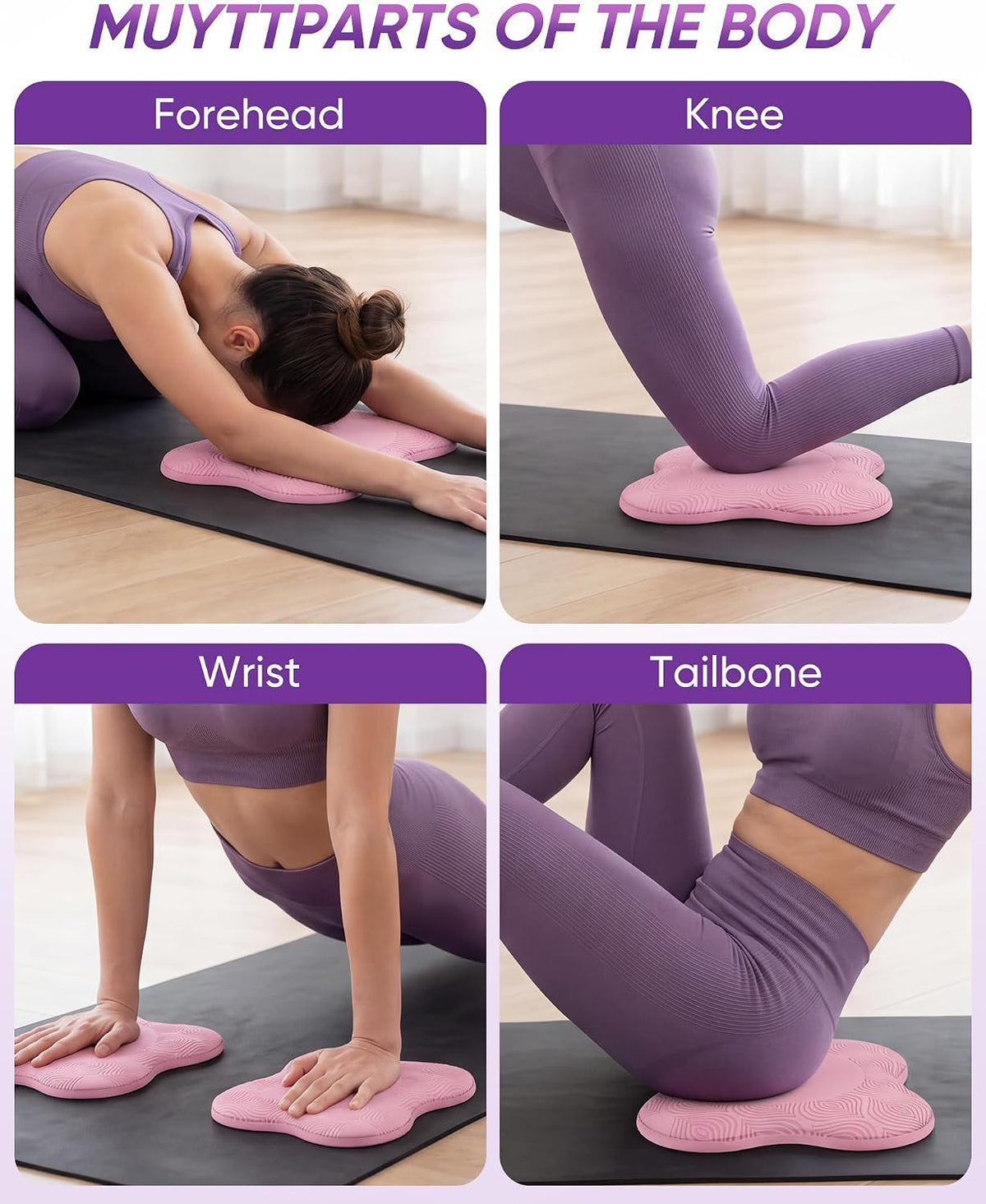 2-4 Pack Yoga Knee Pads, TPE Cushion for Pilates Exercise