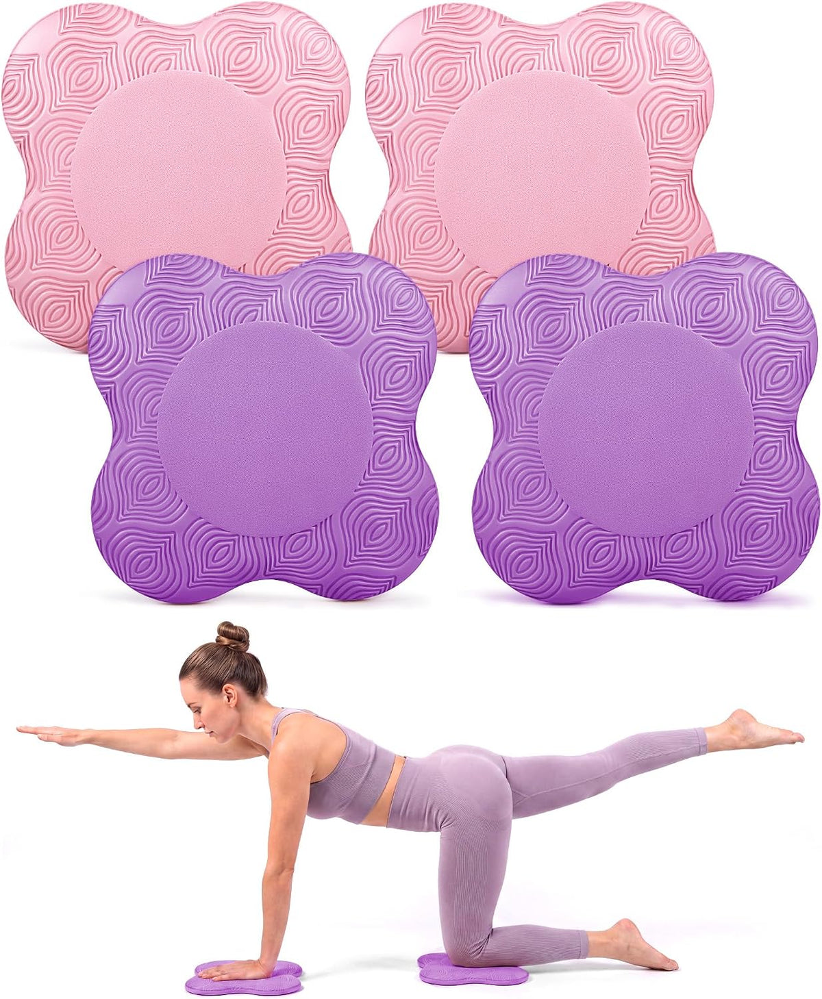 2-4 Pack Yoga Knee Pads, TPE Cushion for Pilates Exercise