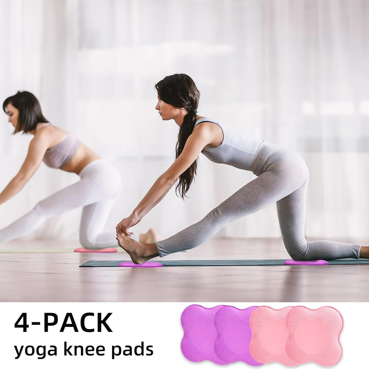 2-4 Pack Yoga Knee Pads, TPE Cushion for Pilates Exercise