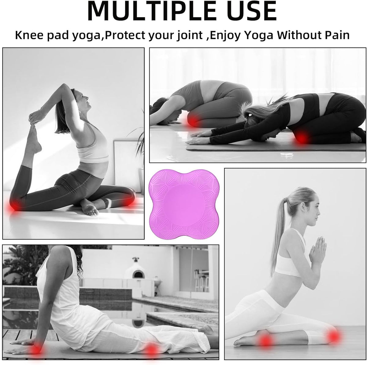 2-4 Pack Yoga Knee Pads, TPE Cushion for Pilates Exercise