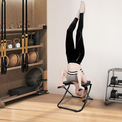 Yoga Headstand Bench Multi-Functional 330lbs Yoga Inversion Chair Equipment Foldable Headstand Trainer for Home Gym Balance Training Exercise Shoulderstand Strength Training