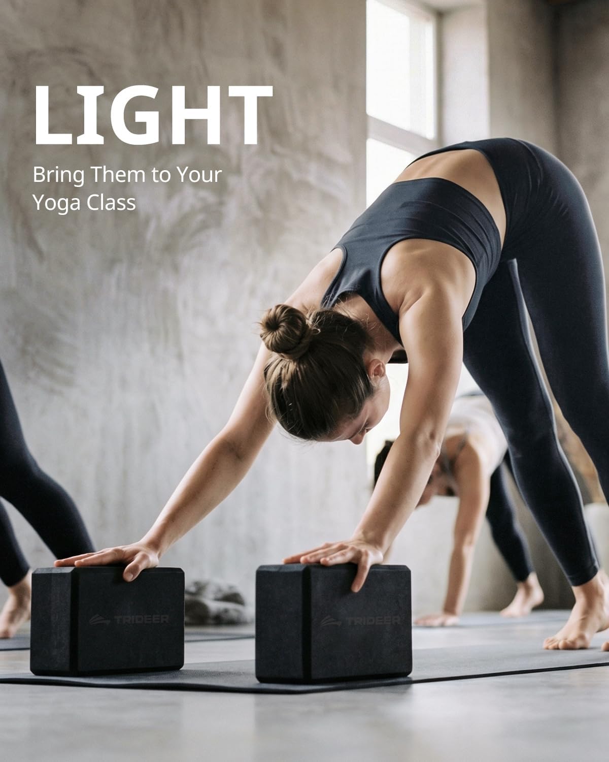 Yoga Blocks 2 Pack, Soft Non-Slip Foam Blocks with Beveled Edges for Alignment and Stretching in Yoga, Pilates, and Dance - Supportive, Lightweight, Odor Resistant, Latex-Free
