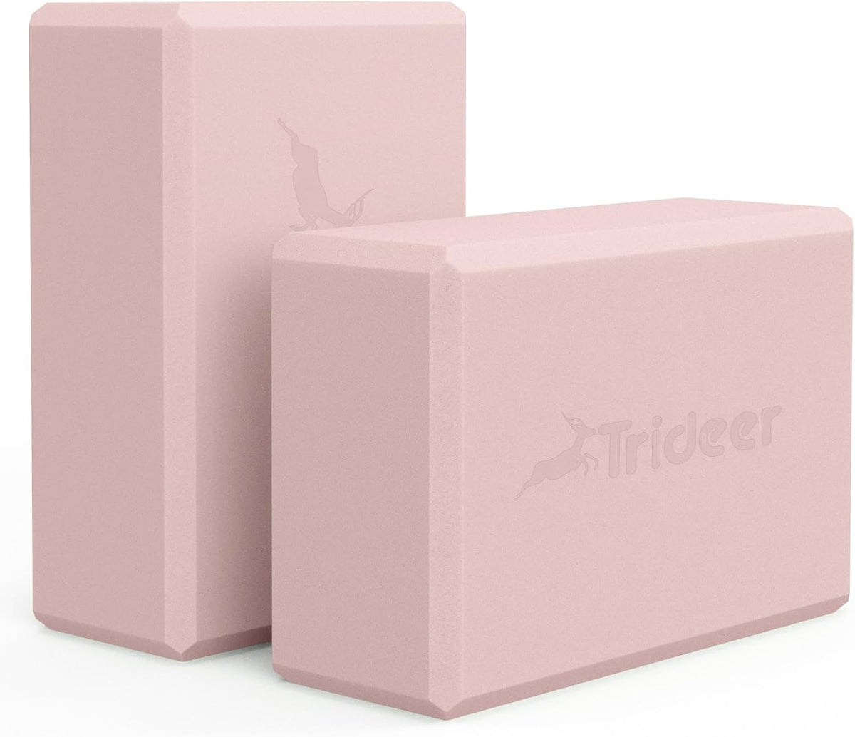 Yoga Blocks 2 Pack, Soft Non-Slip Foam Blocks with Beveled Edges for Alignment and Stretching in Yoga, Pilates, and Dance - Supportive, Lightweight, Odor Resistant, Latex-Free