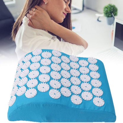 Acupuncture Pillow, Acupuncture Pillow for Neck Pain Relief Massage Cushion Pillow for Muscle Pain Relief Circulation Back Neck Pain Relief,Stress Relief(Blue)