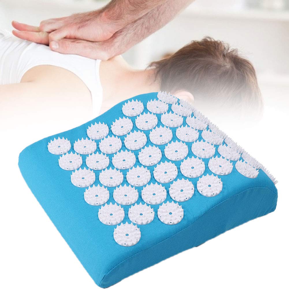 Acupuncture Pillow, Acupuncture Pillow for Neck Pain Relief Massage Cushion Pillow for Muscle Pain Relief Circulation Back Neck Pain Relief,Stress Relief(Blue)