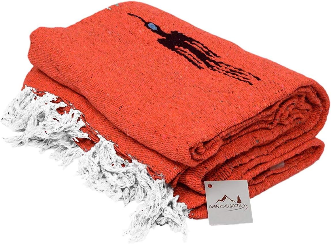 Open Road Goods Mexican Thunderbird Yoga Blanket, Handwoven Throw for Yoga, Meditation, and Home Décor – Versatile Blanket for Beach, Picnic, Camping, or Outdoor Use