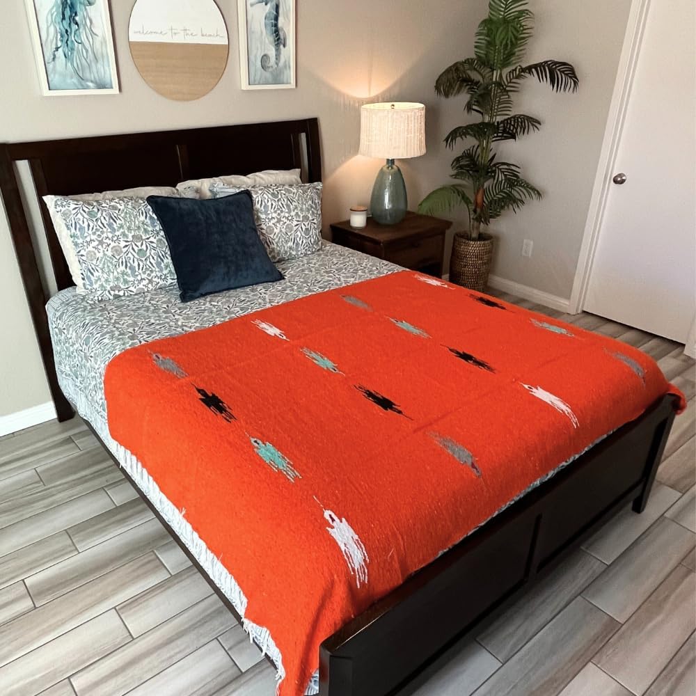 Open Road Goods Mexican Thunderbird Yoga Blanket, Handwoven Throw for Yoga, Meditation, and Home Décor – Versatile Blanket for Beach, Picnic, Camping, or Outdoor Use