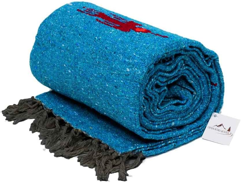 Open Road Goods Mexican Thunderbird Yoga Blanket, Handwoven Throw for Yoga, Meditation, and Home Décor – Versatile Blanket for Beach, Picnic, Camping, or Outdoor Use
