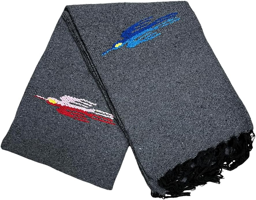 Open Road Goods Mexican Thunderbird Yoga Blanket, Handwoven Throw for Yoga, Meditation, and Home Décor – Versatile Blanket for Beach, Picnic, Camping, or Outdoor Use