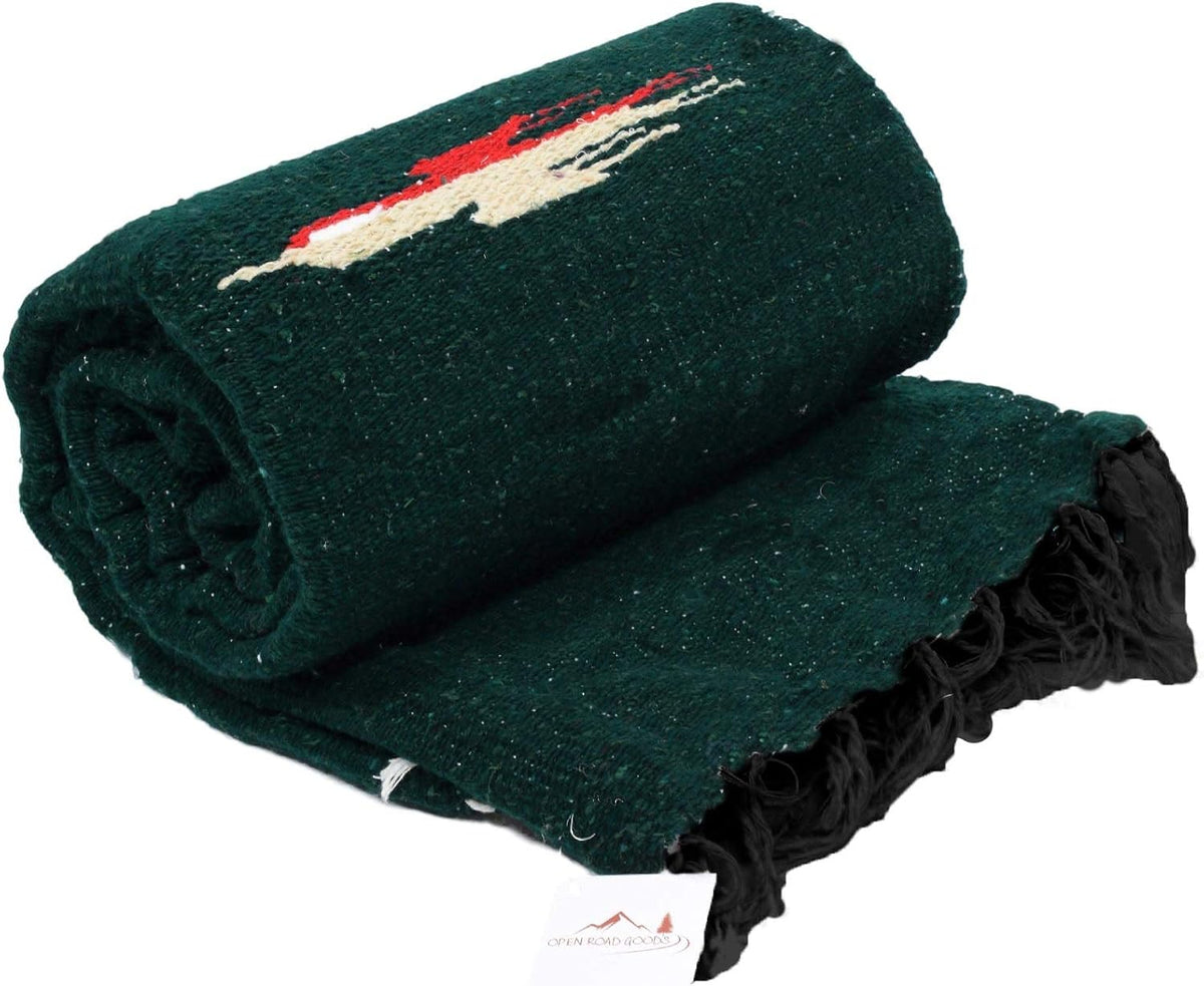Open Road Goods Mexican Thunderbird Yoga Blanket, Handwoven Throw for Yoga, Meditation, and Home Décor – Versatile Blanket for Beach, Picnic, Camping, or Outdoor Use