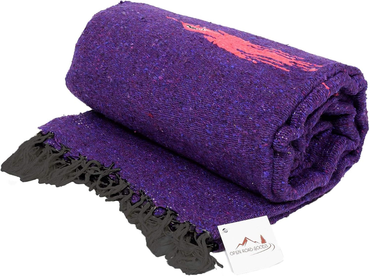Open Road Goods Mexican Thunderbird Yoga Blanket, Handwoven Throw for Yoga, Meditation, and Home Décor – Versatile Blanket for Beach, Picnic, Camping, or Outdoor Use