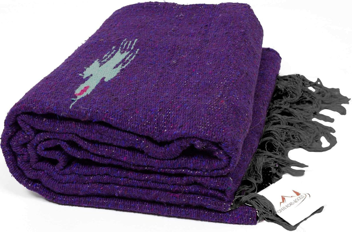 Open Road Goods Mexican Thunderbird Yoga Blanket, Handwoven Throw for Yoga, Meditation, and Home Décor – Versatile Blanket for Beach, Picnic, Camping, or Outdoor Use