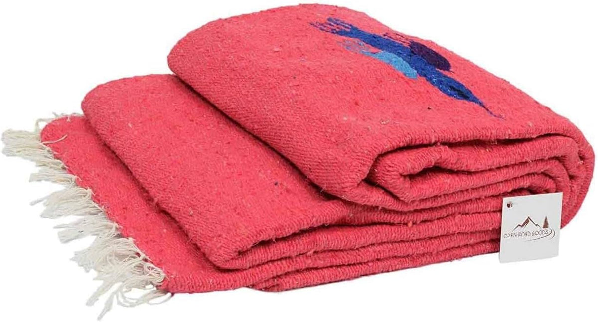 Open Road Goods Mexican Thunderbird Yoga Blanket, Handwoven Throw for Yoga, Meditation, and Home Décor – Versatile Blanket for Beach, Picnic, Camping, or Outdoor Use