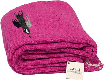 Open Road Goods Mexican Thunderbird Yoga Blanket, Handwoven Throw for Yoga, Meditation, and Home Décor – Versatile Blanket for Beach, Picnic, Camping, or Outdoor Use