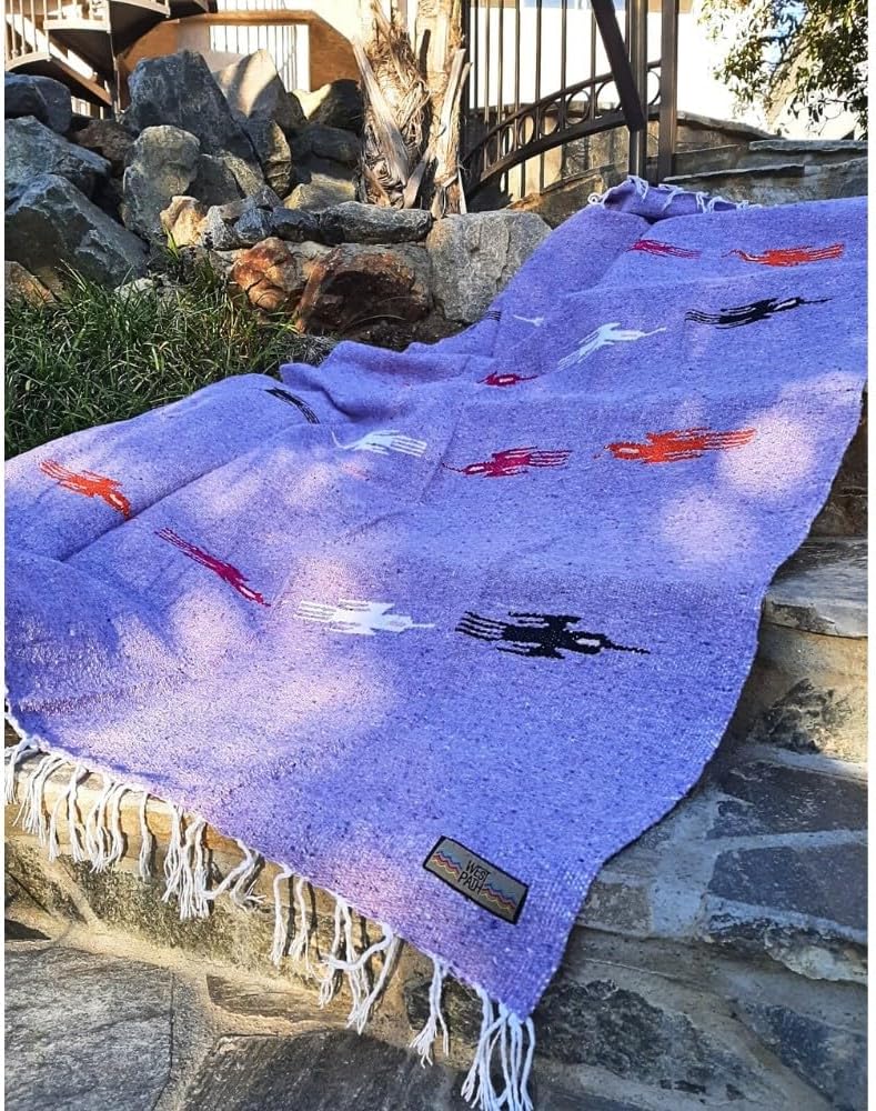 Open Road Goods Mexican Thunderbird Yoga Blanket, Handwoven Throw for Yoga, Meditation, and Home Décor – Versatile Blanket for Beach, Picnic, Camping, or Outdoor Use