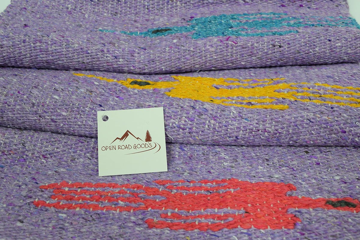 Open Road Goods Mexican Thunderbird Yoga Blanket, Handwoven Throw for Yoga, Meditation, and Home Décor – Versatile Blanket for Beach, Picnic, Camping, or Outdoor Use