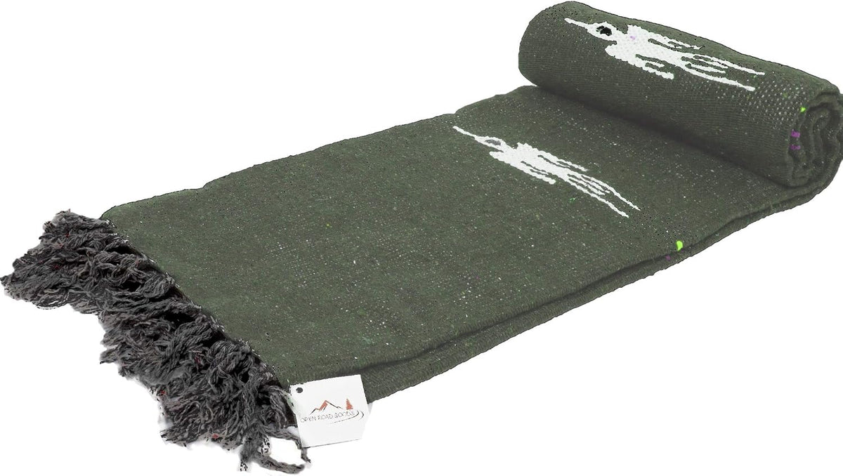 Open Road Goods Mexican Thunderbird Yoga Blanket, Handwoven Throw for Yoga, Meditation, and Home Décor – Versatile Blanket for Beach, Picnic, Camping, or Outdoor Use