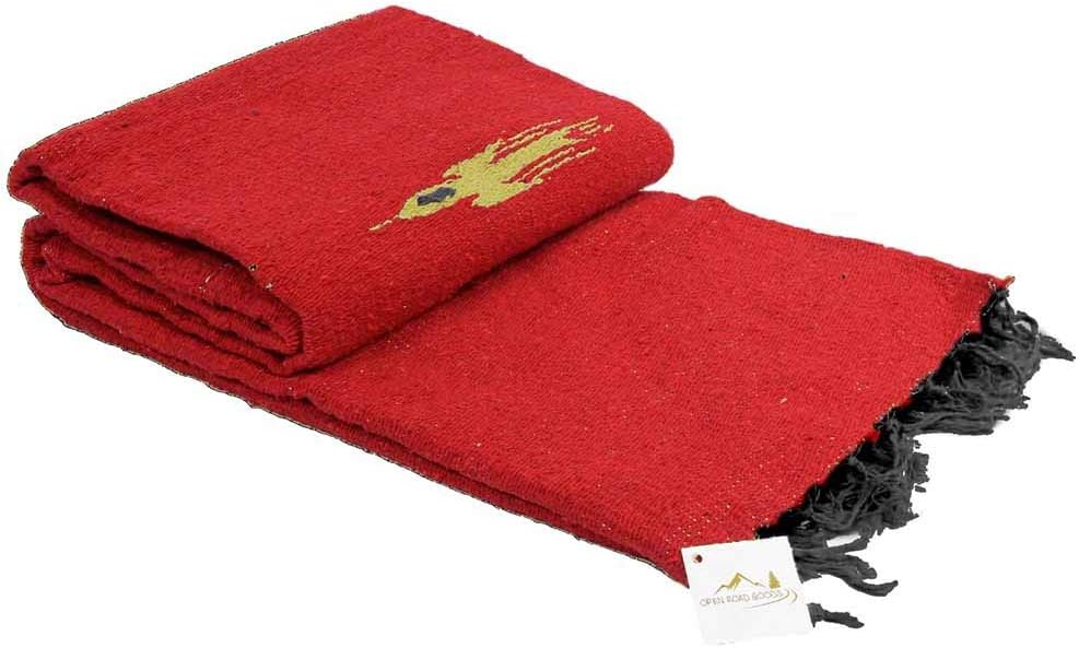 Open Road Goods Mexican Thunderbird Yoga Blanket, Handwoven Throw for Yoga, Meditation, and Home Décor – Versatile Blanket for Beach, Picnic, Camping, or Outdoor Use