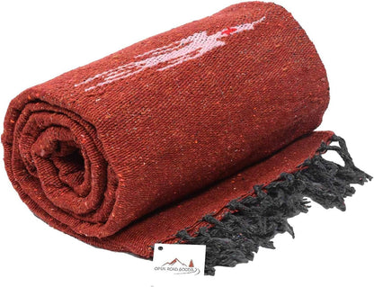 Open Road Goods Mexican Thunderbird Yoga Blanket, Handwoven Throw for Yoga, Meditation, and Home Décor – Versatile Blanket for Beach, Picnic, Camping, or Outdoor Use