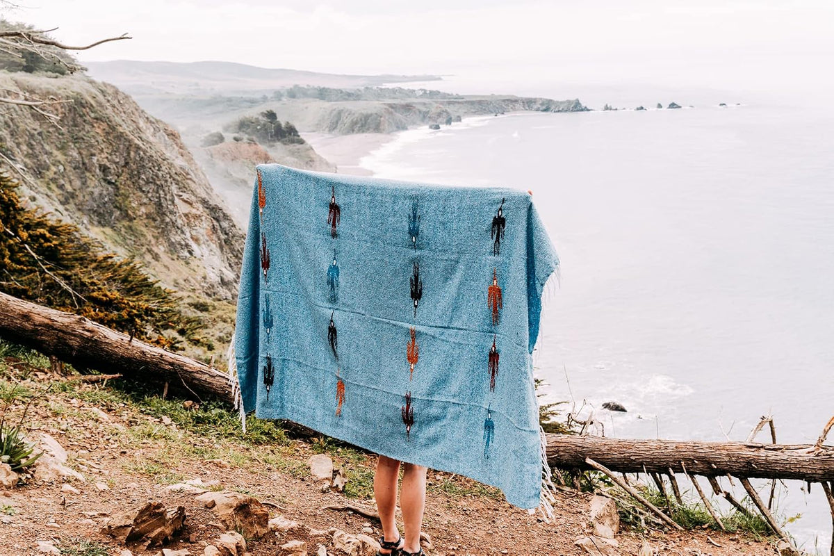Open Road Goods Mexican Thunderbird Yoga Blanket, Handwoven Throw for Yoga, Meditation, and Home Décor – Versatile Blanket for Beach, Picnic, Camping, or Outdoor Use