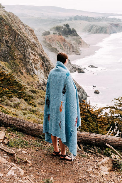 Open Road Goods Mexican Thunderbird Yoga Blanket, Handwoven Throw for Yoga, Meditation, and Home Décor – Versatile Blanket for Beach, Picnic, Camping, or Outdoor Use