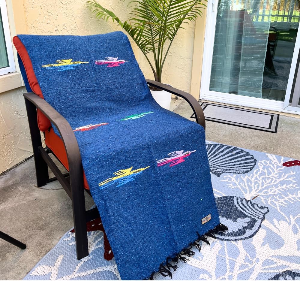 Open Road Goods Mexican Thunderbird Yoga Blanket, Handwoven Throw for Yoga, Meditation, and Home Décor – Versatile Blanket for Beach, Picnic, Camping, or Outdoor Use