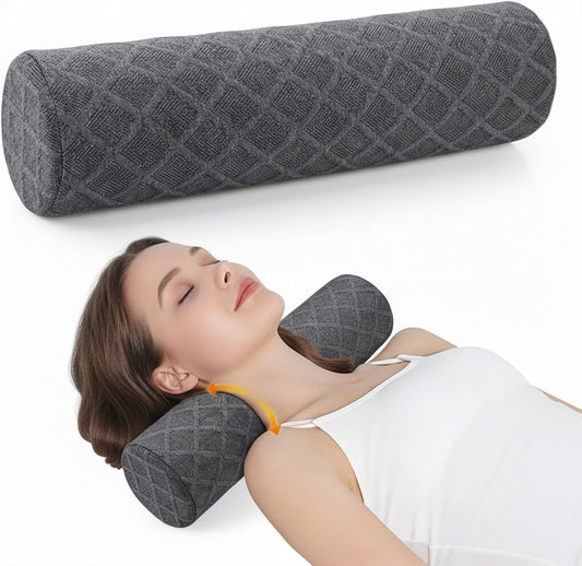 3.9" Small Neck Roll Memory Foam Pillow Cylinder,Detachable Cover