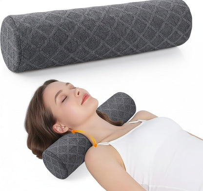 3.9" Small Neck Roll Memory Foam Pillow Cylinder,Detachable Cover