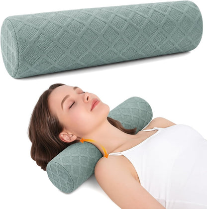 3.9" Small Neck Roll Memory Foam Pillow Cylinder,Detachable Cover