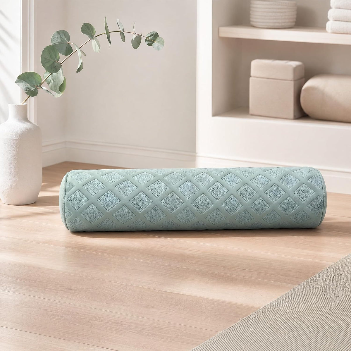 3.9" Small Neck Roll Memory Foam Pillow Cylinder,Detachable Cover