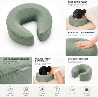 3.9" Small Neck Roll Memory Foam Pillow Cylinder,Detachable Cover