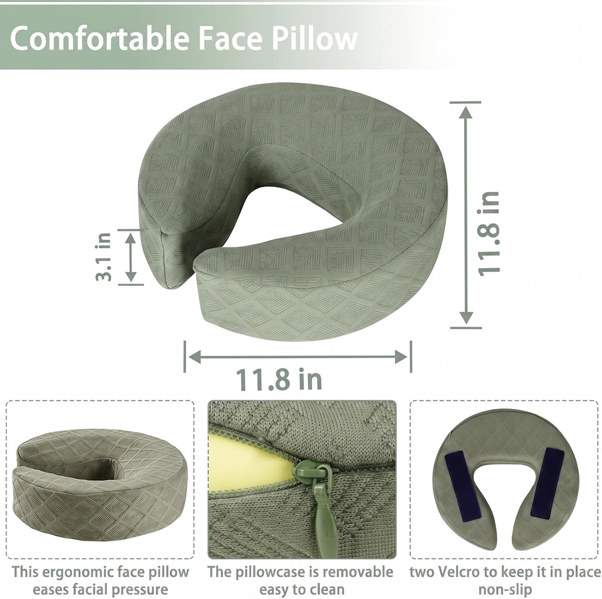 3.9" Small Neck Roll Memory Foam Pillow Cylinder,Detachable Cover