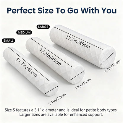 3.9" Small Neck Roll Memory Foam Pillow Cylinder,Detachable Cover