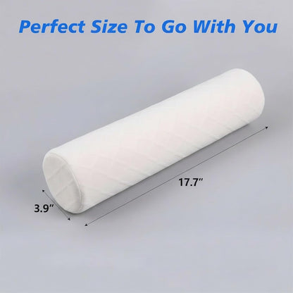 3.9" Small Neck Roll Memory Foam Pillow Cylinder,Detachable Cover