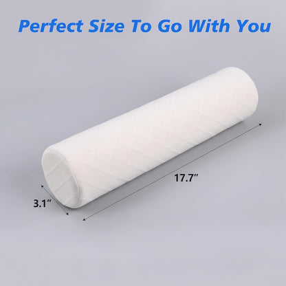 3.9" Small Neck Roll Memory Foam Pillow Cylinder,Detachable Cover