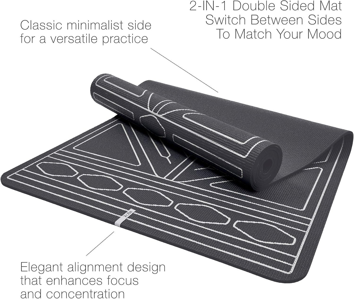 STUDIO NOMAD Premium Yoga Mat – 6mm Cushioned, Non-Slip, Double-Sided Design with Alignment Pattern – For Comfort, Stability & Joint Protection – Easy Clean, Ideal for Home, Studio & Travel