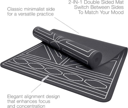 STUDIO NOMAD Premium Yoga Mat – 6mm Cushioned, Non-Slip, Double-Sided Design with Alignment Pattern – For Comfort, Stability & Joint Protection – Easy Clean, Ideal for Home, Studio & Travel