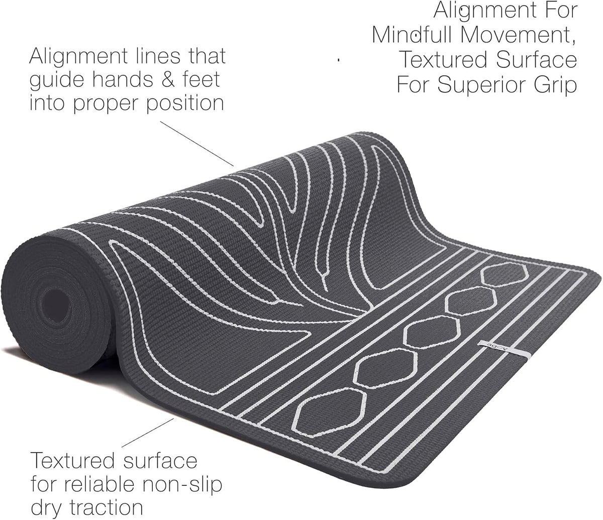 STUDIO NOMAD Premium Yoga Mat – 6mm Cushioned, Non-Slip, Double-Sided Design with Alignment Pattern – For Comfort, Stability & Joint Protection – Easy Clean, Ideal for Home, Studio & Travel